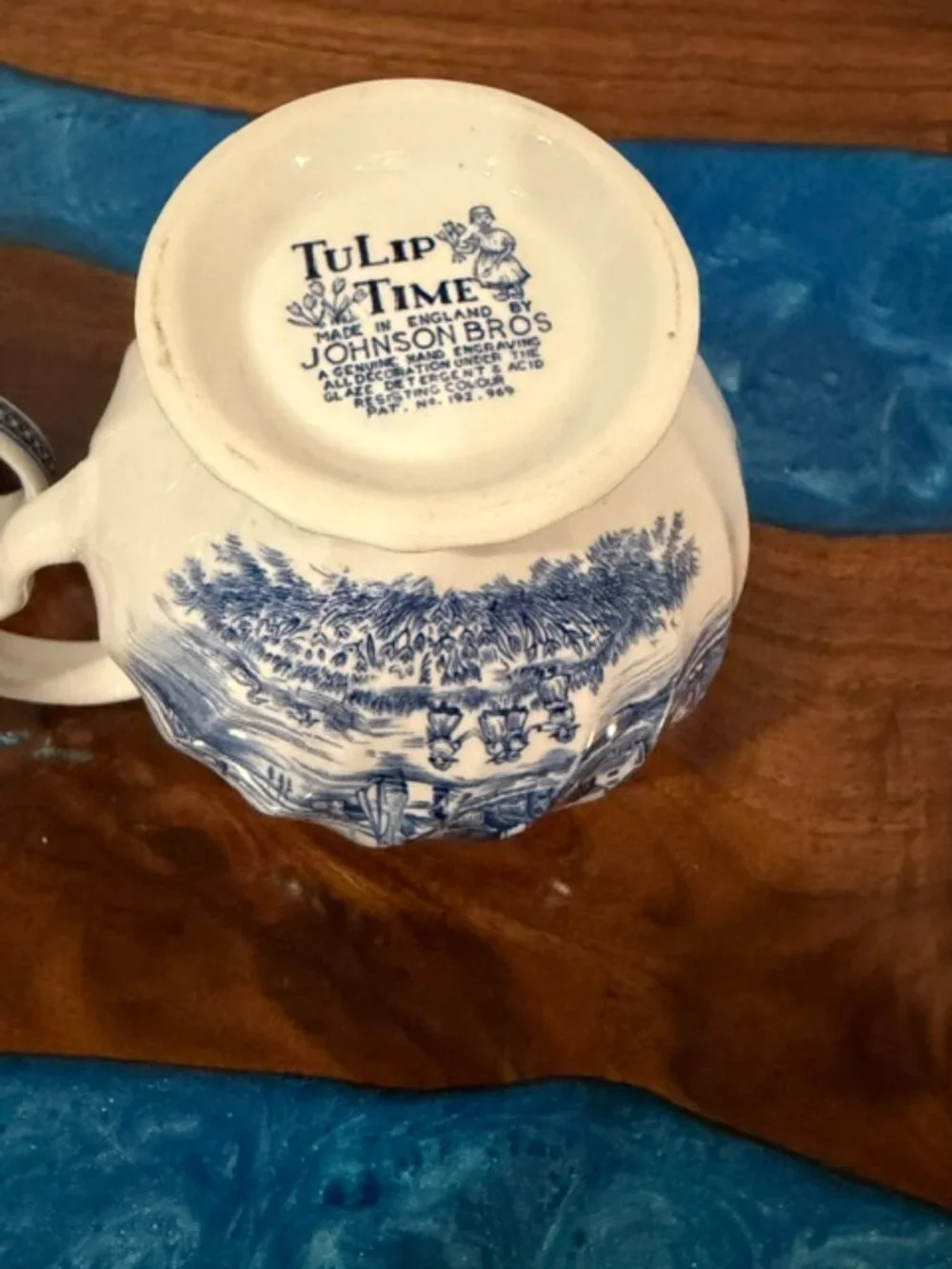 Johnson Brothers Tulip Time Windmill Creamer and Sugar Bowl